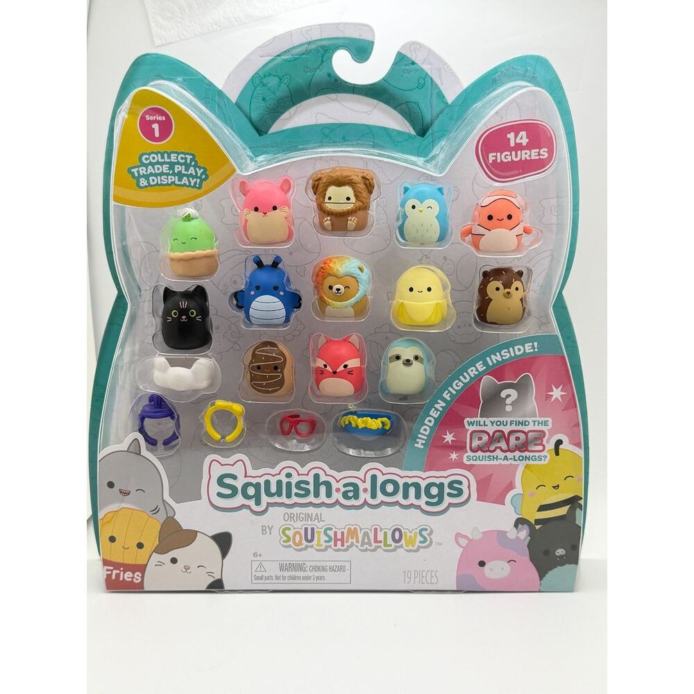 Squish-A-Longs Series 1 Collectible Toy Set - 14 Figures & Accessories By Squish